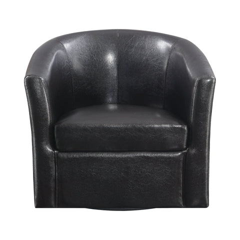 Coaster Turner Upholstery Sloped Arm Accent Swivel Chair Dark Brown Model 902098