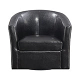 Coaster Turner Upholstery Sloped Arm Accent Swivel Chair Dark Brown Model 902098