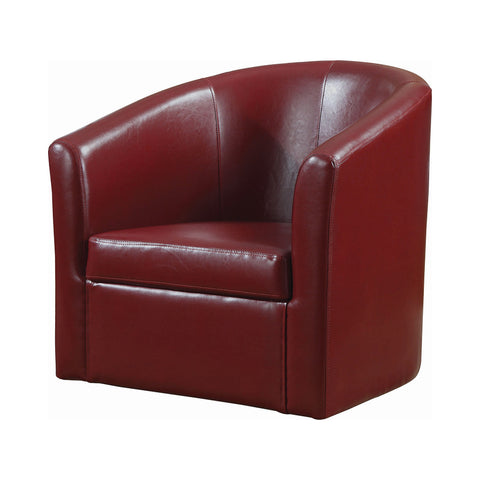 Coaster Turner Upholstery Sloped Arm Accent Swivel Chair Red Model 902099