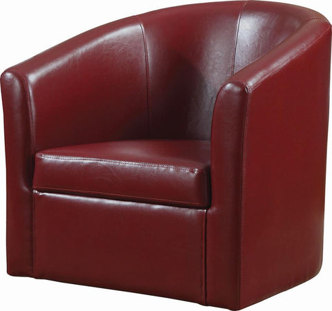 Coaster Turner Upholstery Sloped Arm Accent Swivel Chair Red Model 902099