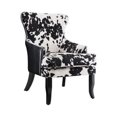 Coaster Trea Cowhide Print Accent Chair Black and White Model 902169