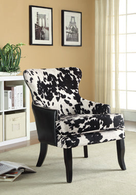 Coaster Trea Cowhide Print Accent Chair Black and White Model 902169