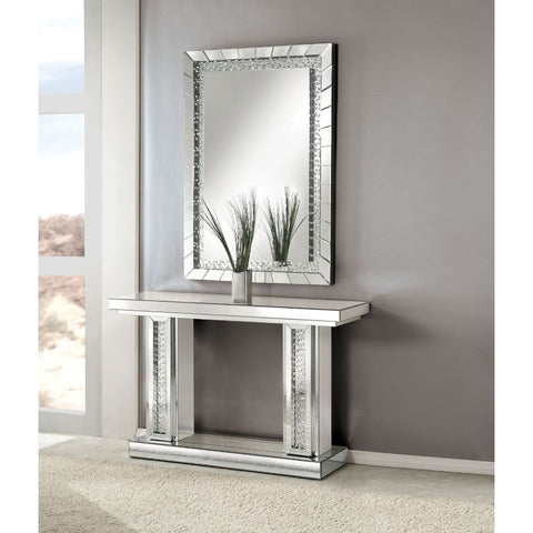 ACME Nysa Mirrored & Faux Crystals Nysa Accent Table Model 90230