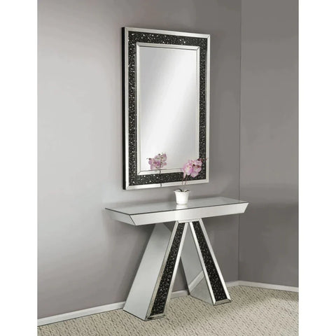 Noor Mirrored & Faux GemStones Accent Table Model 90250 By ACME Furniture