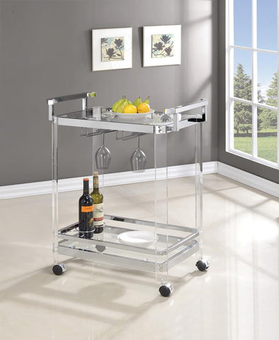 Coaster Jefferson 2-tier Glass Serving Cart Clear Model 902589