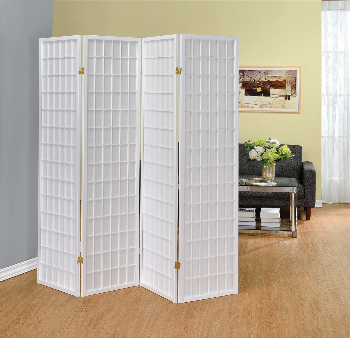 Coaster Roberto 4-panel Folding Screen White Model 902626
