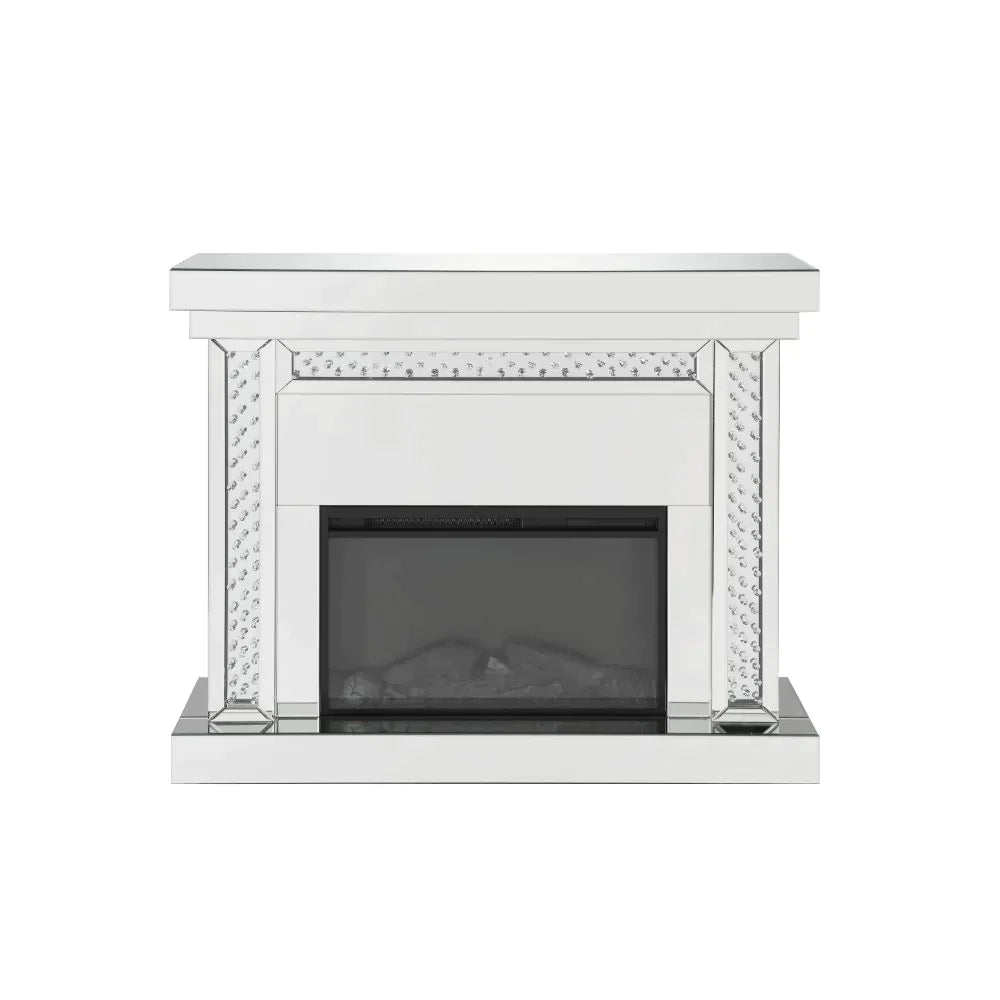 Nysa Mirrored & Faux Crystals Fireplace Model 90272 By ACME Furniture