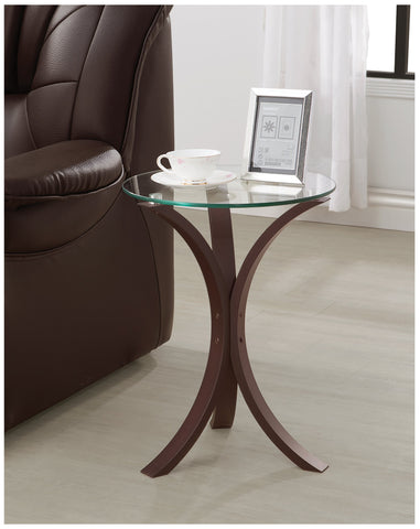 Coaster Edgar Round Accent Table Cappuccino Model 902867
