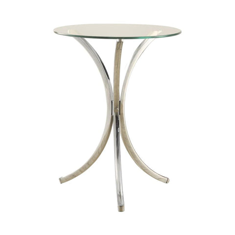 Coaster Eloise Round Accent Table with Curved Legs Chrome Model 902869