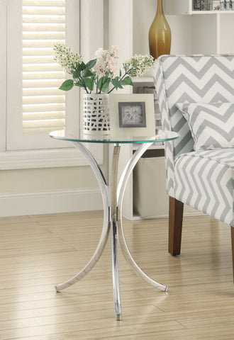 Coaster Eloise Round Accent Table with Curved Legs Chrome Model 902869