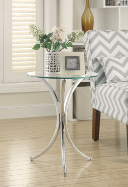 Coaster Eloise Round Accent Table with Curved Legs Chrome Model 902869