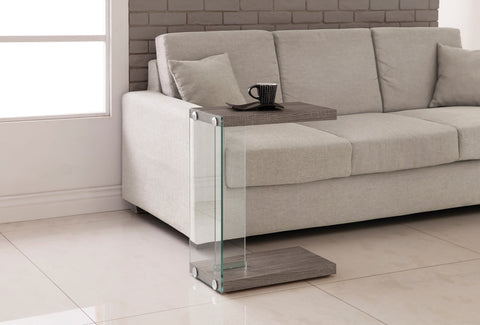 Coaster Alison Accent Table Weathered Grey and Clear Model 902916