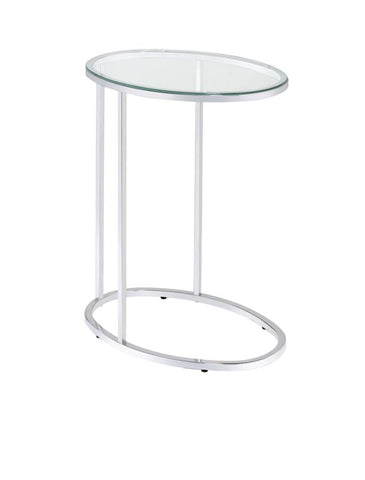 Coaster Kyle Oval Snack Table Chrome and Clear Model 902927
