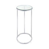 Coaster Kyle Oval Snack Table Chrome and Clear Model 902927