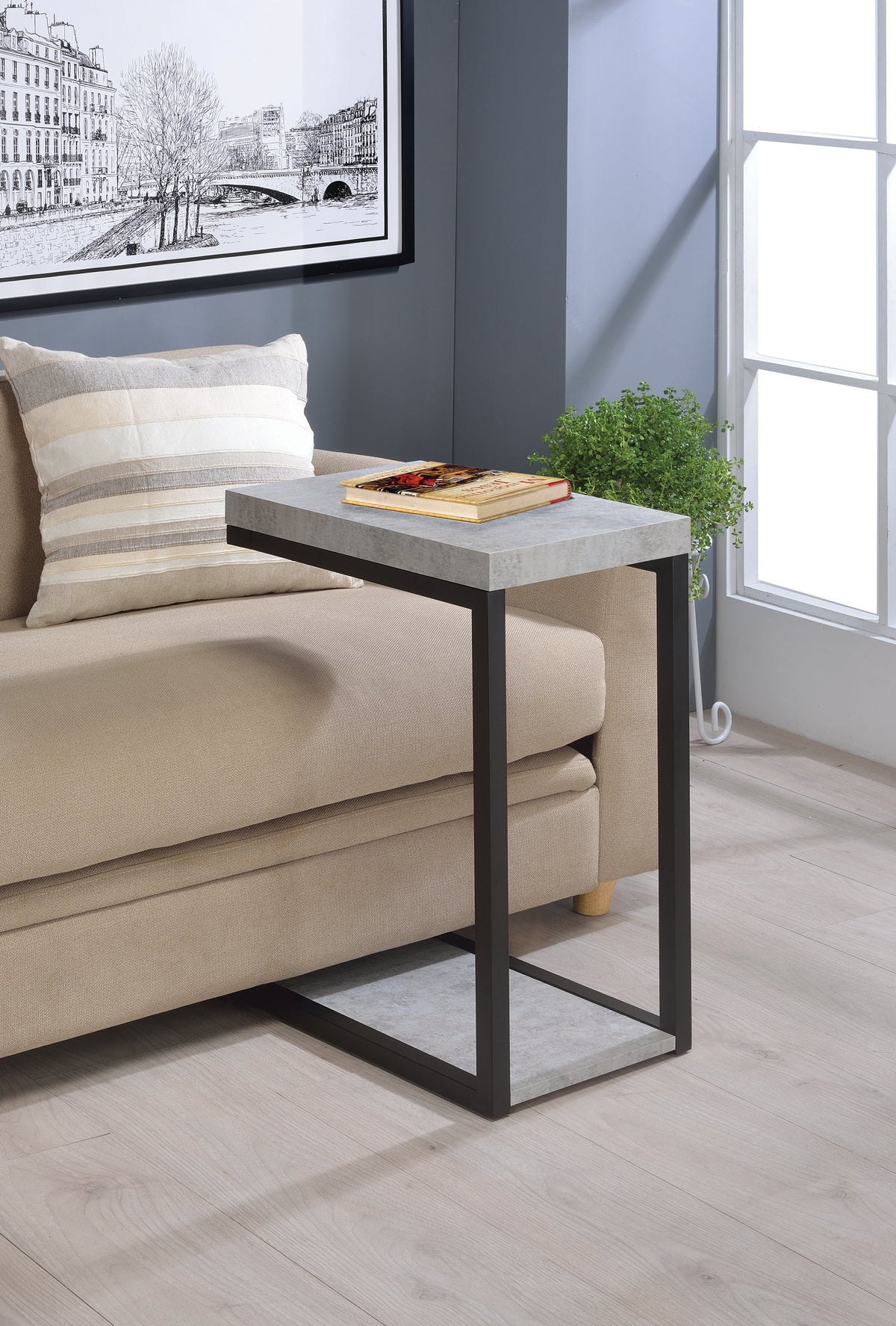 Coaster Beck Accent Table Cement and Black Model 902933