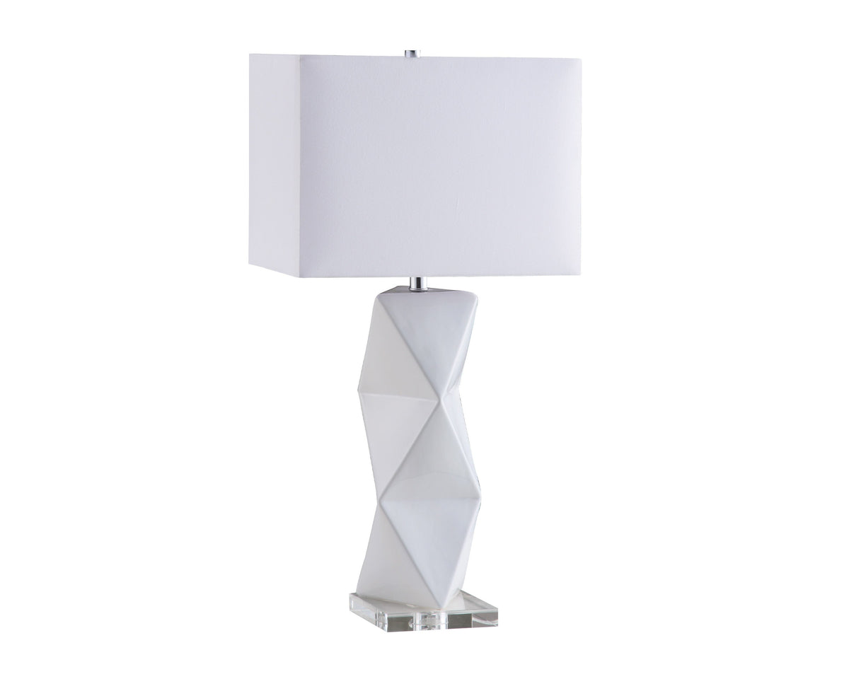 Coaster Camie Geometric Ceramic Base Table Lamp White Model 902937