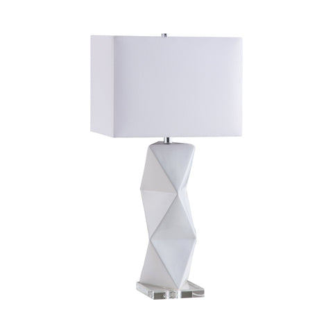 Coaster Camie Geometric Ceramic Base Table Lamp White Model 902937
