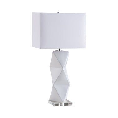 Coaster Camie Geometric Ceramic Base Table Lamp White Model 902937