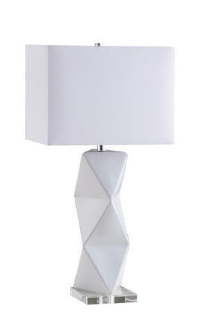 Coaster Camie Geometric Ceramic Base Table Lamp White Model 902937