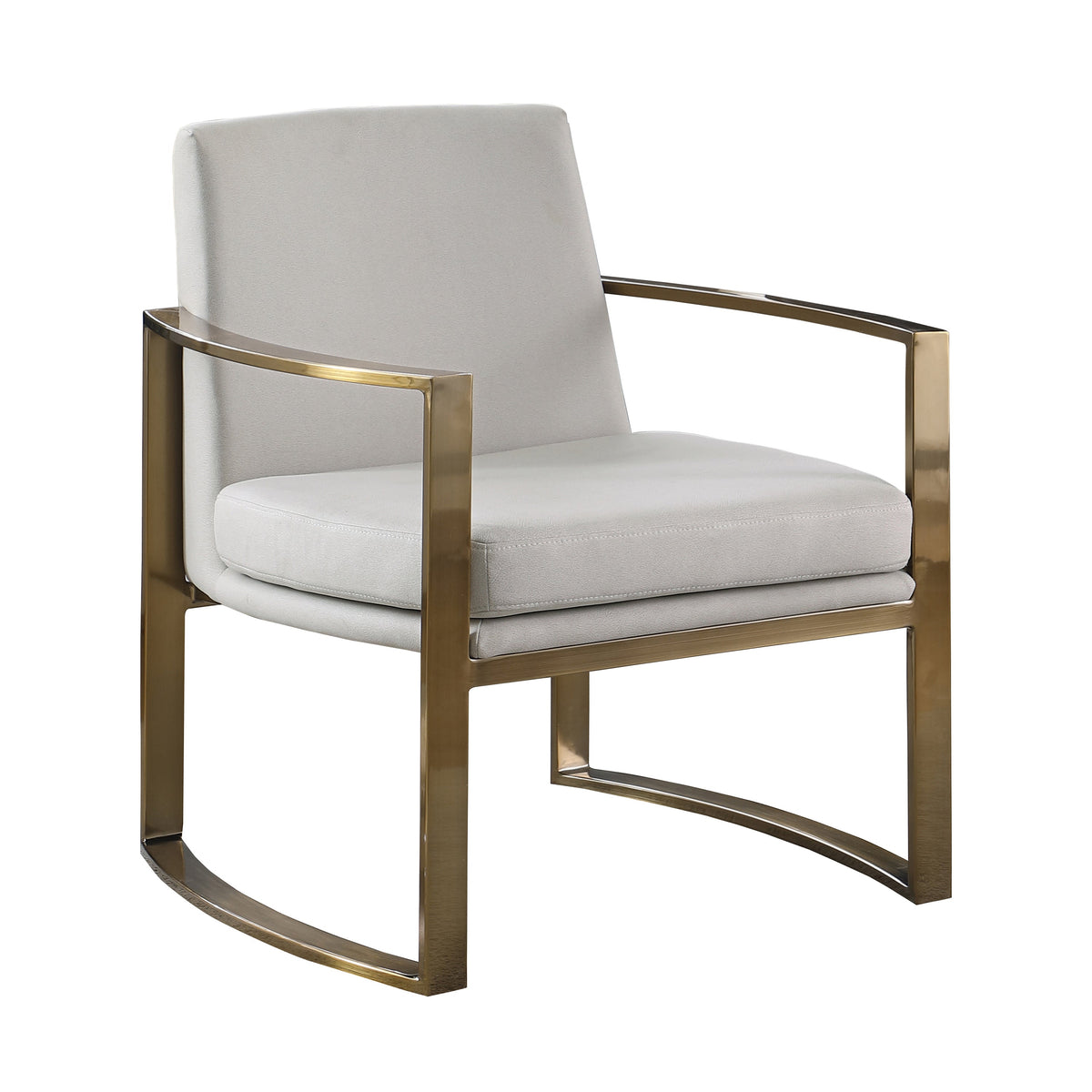 Coaster Cory Concave Metal Arm Accent Chair Cream and Bronze Model 903048