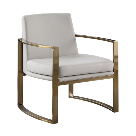 Coaster Cory Concave Metal Arm Accent Chair Cream and Bronze Model 903048