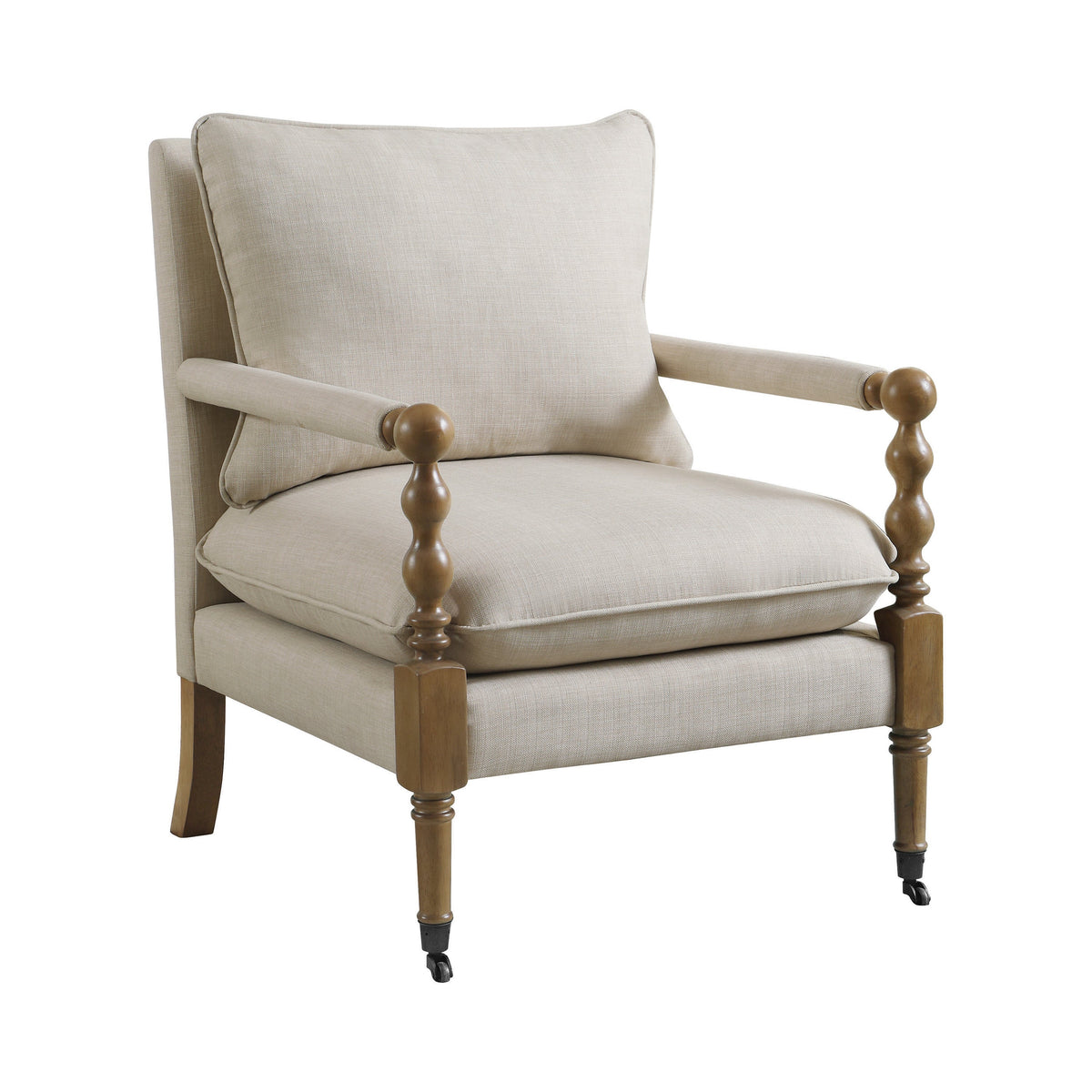 Coaster Monaghan Upholstered Accent Chair with Casters Beige Model 903058