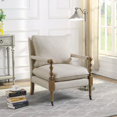 Coaster Monaghan Upholstered Accent Chair with Casters Beige Model 903058