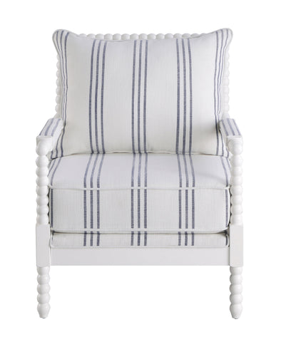Coaster Blanchett Upholstered Accent Chair with Spindle Accent White and Navy Model 903835