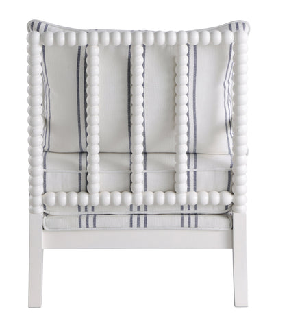 Coaster Blanchett Upholstered Accent Chair with Spindle Accent White and Navy Model 903835