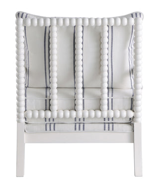 Coaster Blanchett Upholstered Accent Chair with Spindle Accent White and Navy Model 903835