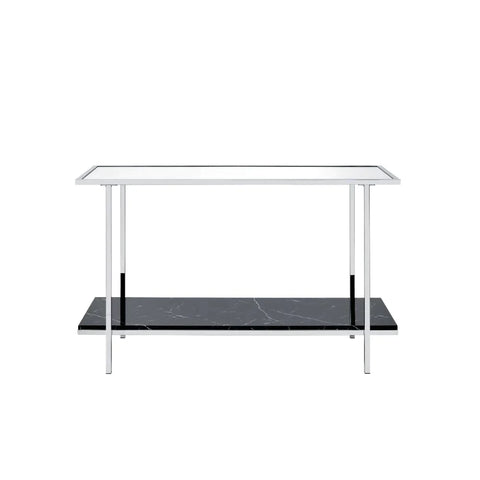 Angwin Mirrored, Faux Marble & Chrome Accent Table Model 90515 By ACME Furniture