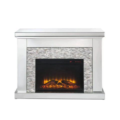 Laksha Mirrored & Stone Fireplace Model 90522 By ACME Furniture