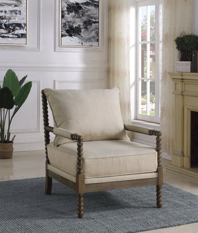 Coaster Blanchett Cushion Back Accent Chair Beige and Natural Model 905362