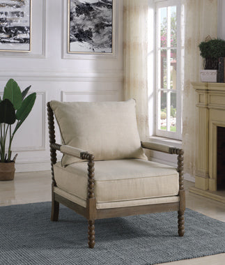 Coaster Blanchett Cushion Back Accent Chair Beige and Natural Model 905362