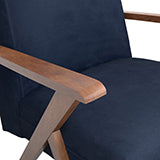 Coaster Cheryl Wooden Arms Accent Chair Dark Blue and Walnut Model 905415
