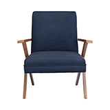 Coaster Cheryl Wooden Arms Accent Chair Dark Blue and Walnut Model 905415