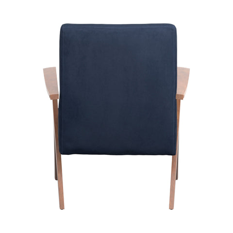 Coaster Cheryl Wooden Arms Accent Chair Dark Blue and Walnut Model 905415