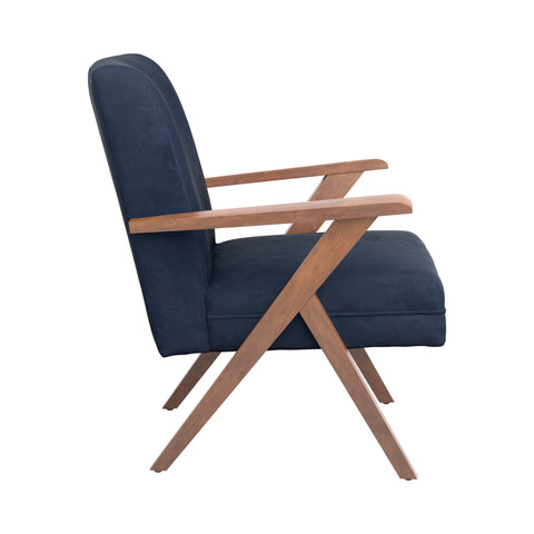 Coaster Cheryl Wooden Arms Accent Chair Dark Blue and Walnut Model 905415