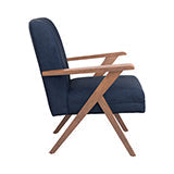 Coaster Cheryl Wooden Arms Accent Chair Dark Blue and Walnut Model 905415