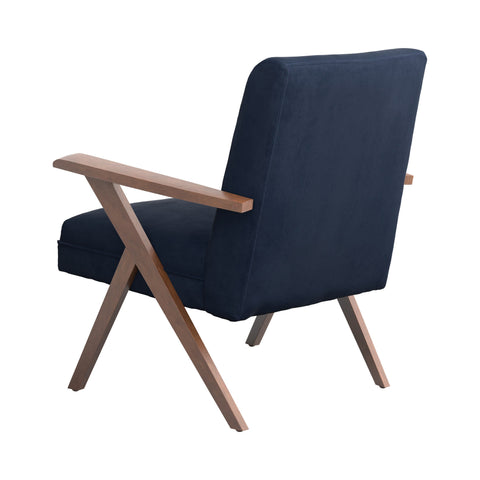 Coaster Cheryl Wooden Arms Accent Chair Dark Blue and Walnut Model 905415