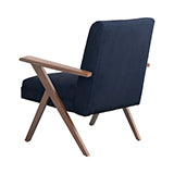 Coaster Cheryl Wooden Arms Accent Chair Dark Blue and Walnut Model 905415