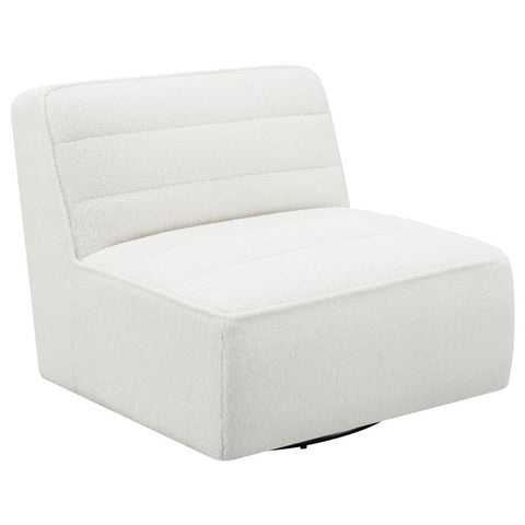 Coaster Cobie Upholstered Swivel Armless Chair Natural Model 905723