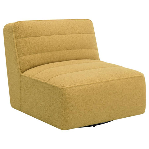 Coaster Cobie Upholstered Swivel Armless Chair Mustard Model 905724