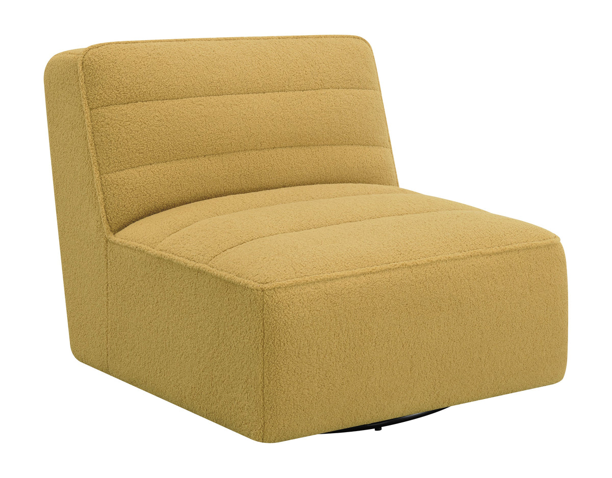 Coaster Cobie Upholstered Swivel Armless Chair Mustard Model 905724