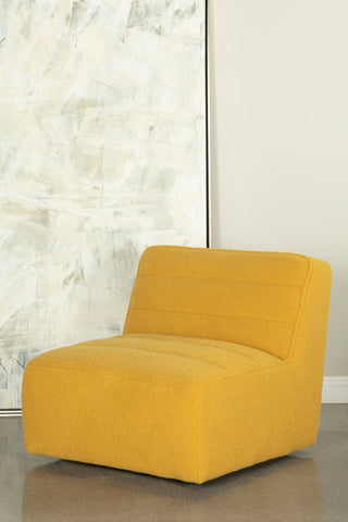 Coaster Cobie Upholstered Swivel Armless Chair Mustard Model 905724