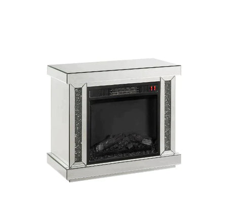 Noralie LED, Mirrored & Faux Diamonds Fireplace Model 90864 By ACME Furniture