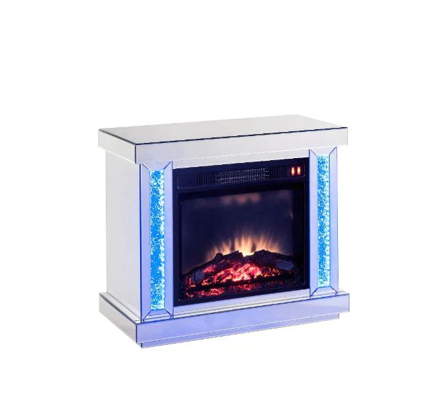 Noralie LED, Mirrored & Faux Diamonds Fireplace Model 90864 By ACME Furniture