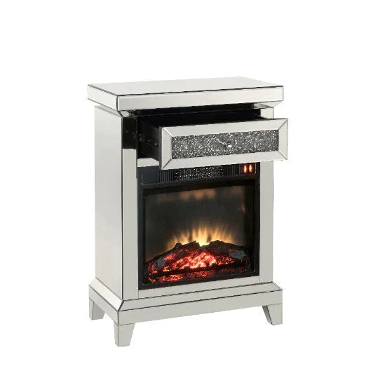 Noralie Mirrored & Faux Diamonds Fireplace Model 90866 By ACME Furniture