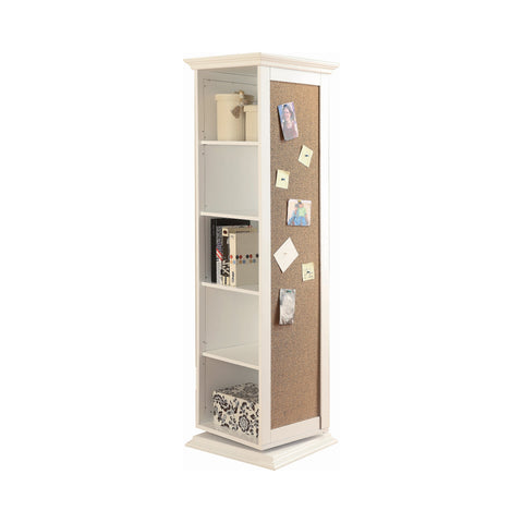 Coaster Robinsons Swivel Accent Cabinet with Cork Board White Model 910080