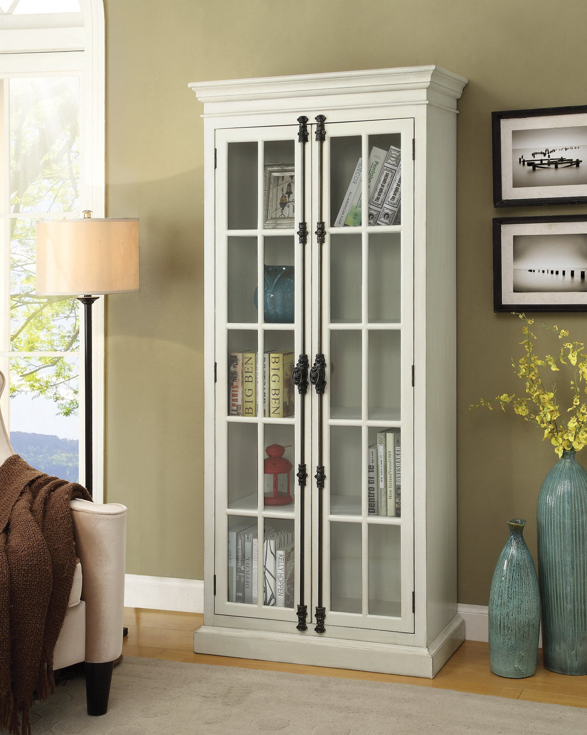Coaster Toni 2-door Tall Cabinet Antique White Model 910187